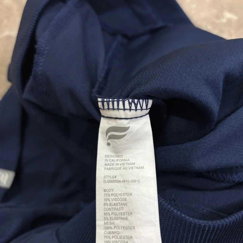 Fabletics Women Navy Blue Scrub Set V-Neck Top and Jogger Pants Size Small